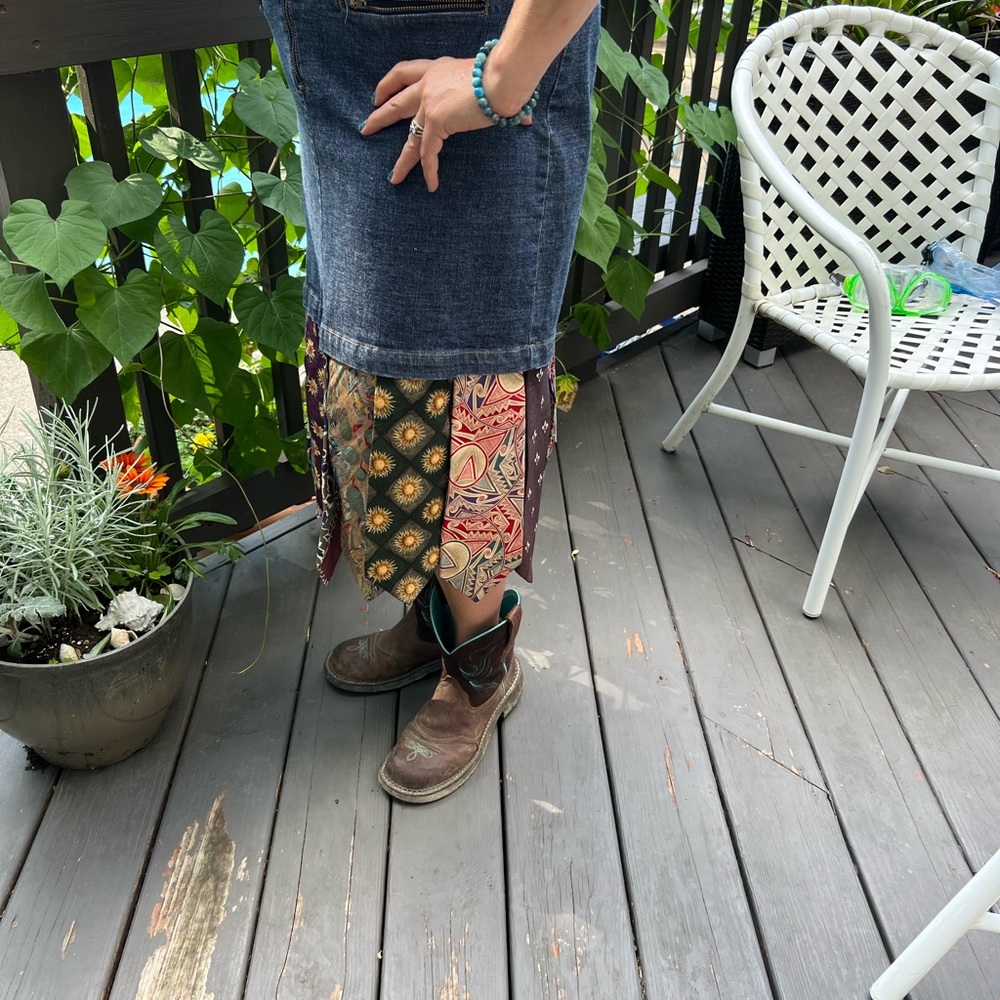 DENIM TIE SKIRT - Picture 4 of 8